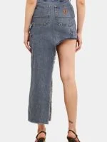 Reworked Carhartt Asymmetrical Raw Hem Denim Skirt - Image 14
