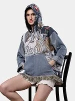 Tapestry & Denim  Hoodie - Image 6