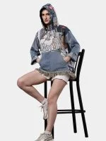 Tapestry & Denim  Hoodie - Image 5