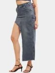 Reworked Carhartt Asymmetrical Raw Hem Denim Skirt