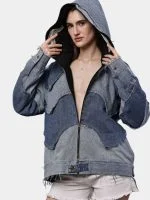 Double Hood Denim Jacket - Image 14