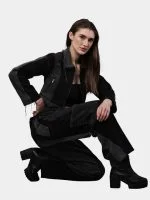 Jacket with Zipper Detail & White Thread Patchwork - Image 5