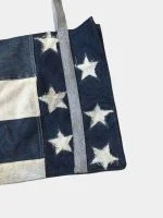American Flag Patchwork Denim Tote Bag - Image 5