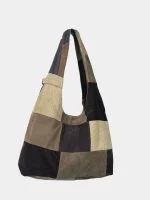 Canvas & Corduroy Patchwork Tote Bag - Image 2