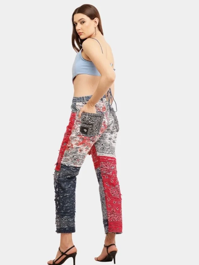 182 Punk Bandana Levi’s Jeans & Reworked Polo Corset Set - Image 1