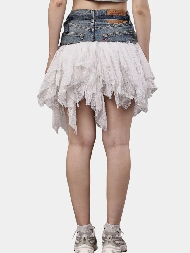2 Levi’s Denim & Mesh Layered Skirt - Image 1