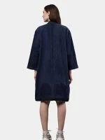 Denim Long Coat – Multi-Pocket Denim Coat - Image 14