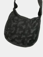 Raw Cut Patchwork Black Tote Bag - Image 6