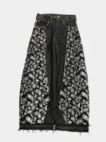 Black Paisley Baggy Pants – Hand-Stitched - Image 15
