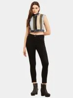 Multicolour Reworked Denim Jacket Top - Image 12