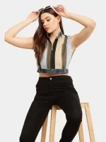 Multicolour Reworked Denim Jacket Top - Image 9