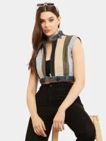 Multicolour Reworked Denim Jacket Top - Image 5