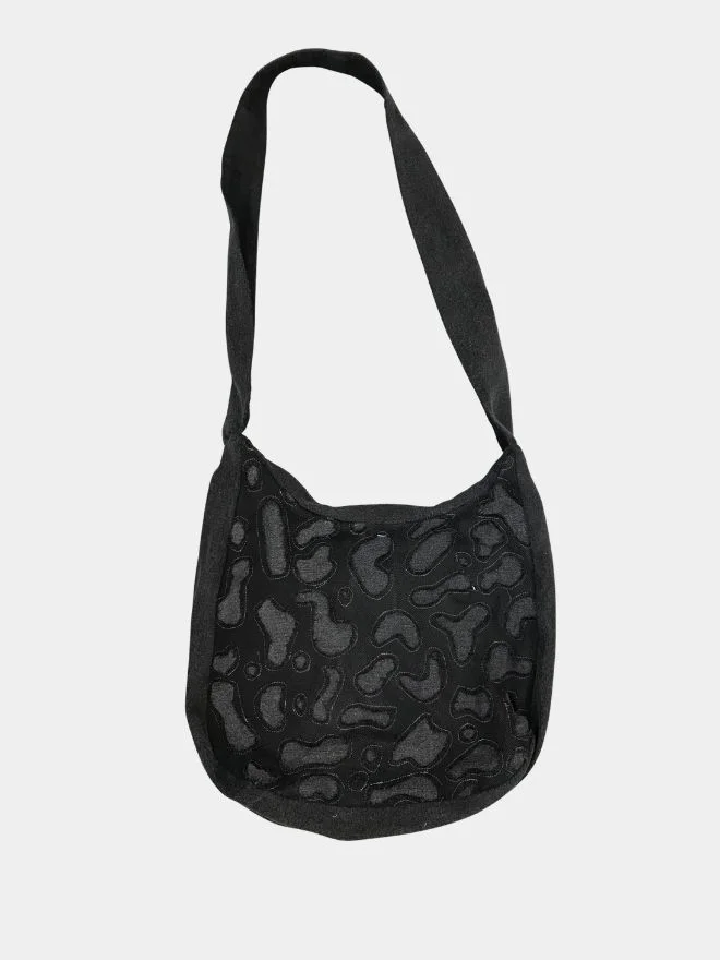 22 Raw Cut Patchwork Black Tote Bag - Image 1