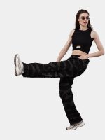 Black Denim Pants – Wavy Overlay Design - Image 3