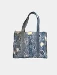 Japanese Boro Style Denim Patchwork Tote Bag