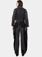 Jacket with Zipper Detail & White Thread Patchwork - Image 11