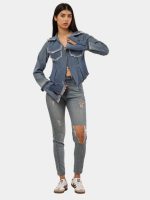Denim Zip-Up Convertible Shirt Jacket - Image 8