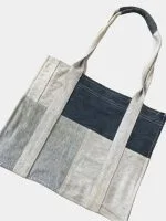 Handmade Denim Patchwork Tote Bag - Image 5