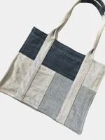 Handmade Denim Patchwork Tote Bag - Image 4