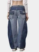 Duo-Tone Denim Pants from Vintage Oversized Jeans - Image 13