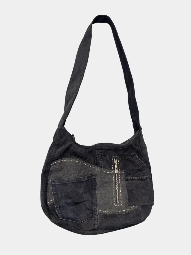 29 Patchwork Denim Shoulder Bag