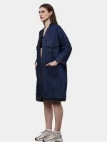 Denim Long Coat – Multi-Pocket Denim Coat - Image 13