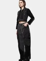 Jacket with Zipper Detail & White Thread Patchwork - Image 19