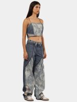 Bleached Denim Co-Ord Set with Silver Foil Detailing - Image 14