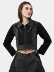 Jacket with Zipper Detail & White Thread Patchwork