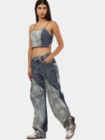 Bleached Denim Co-Ord Set with Silver Foil Detailing - Image 12