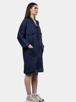 Denim Long Coat – Multi-Pocket Denim Coat - Image 12