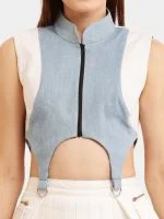 White & Blue Streetwear Co-Ord Set - Image 4