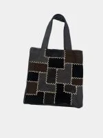 Canvas Tote Bag with  White Stitching - Image 2