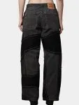 Denim Pants – Black Patch Panels with Contrast Stitch