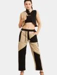 Geometric Colour Block Denim Co-Ord Set