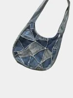 Upcycled Vintage Denim Patchwork Shoulder Bag - Image 2