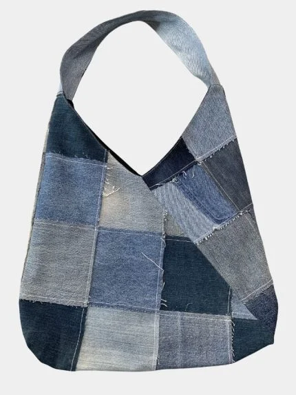 Patchwork Denim Shoulder Bag