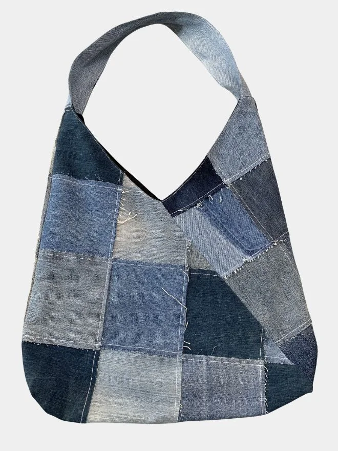 58 Patchwork Denim Shoulder Bag
