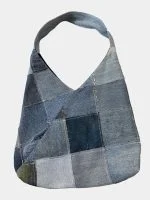 Patchwork Denim Shoulder Bag - Image 2