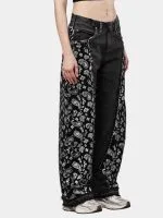 Black Paisley Baggy Pants – Hand-Stitched - Image 5