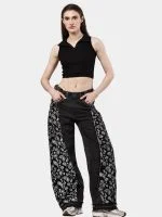Black Paisley Baggy Pants – Hand-Stitched - Image 7