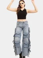 Fringe Cargo Reworked Levi’s Jeans - Image 2