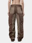 Reworked Duo-Tone Utility Pants with Buckle Belt