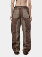 Reworked Duo-Tone Utility Pants with Buckle Belt
