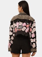 Patchwork Printed Fringe Jacket - Image 2