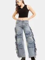 Fringe Cargo Reworked Levi’s Jeans - Image 4