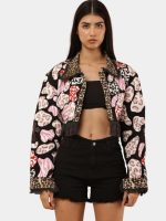 Patchwork Printed Fringe Jacket - Image 11