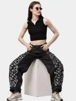 Black Paisley Baggy Pants – Hand-Stitched - Image 10