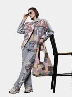 Levi’s Tapestry Denim Set –  Pattern Pants & Denim Tapestry Jacket - Image 2