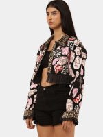 Patchwork Printed Fringe Jacket - Image 10